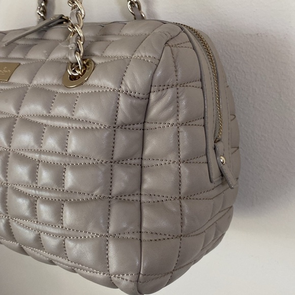 Kate Spade Boston Bag Quilted Tan Lambskin Leather Satchel - Picture 2 of 8